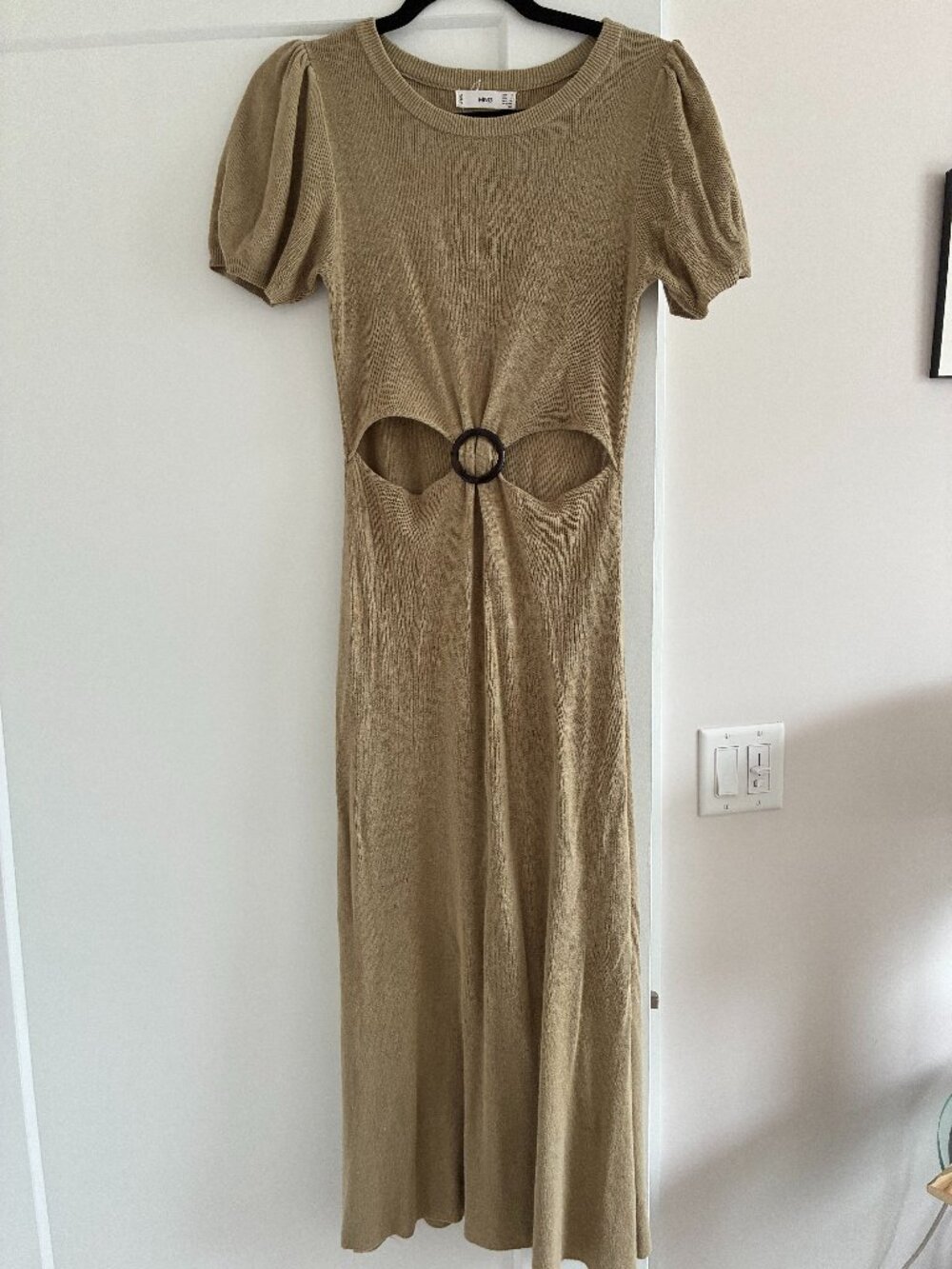 Stunning Linen Cutout Waist Belted Dress Maxi